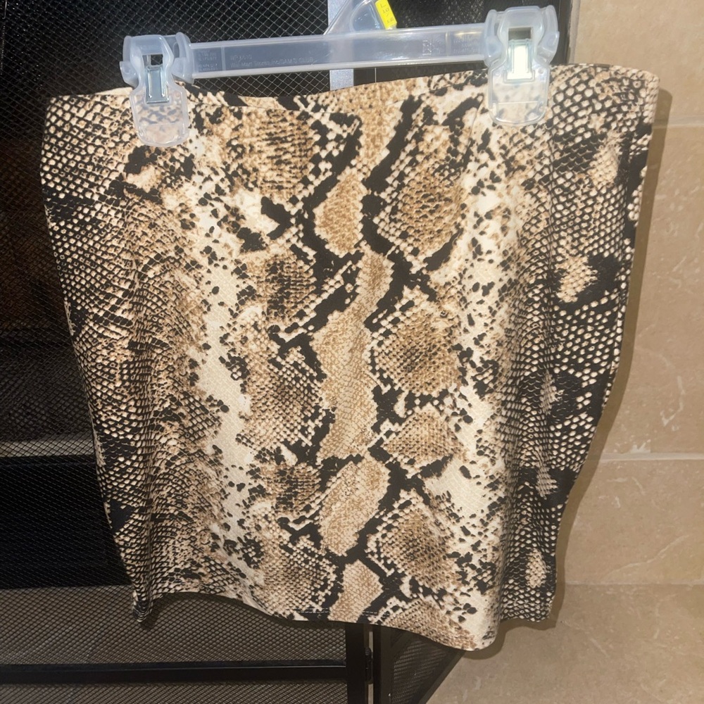 Copper Closet Snake Skin Mini Skirt
